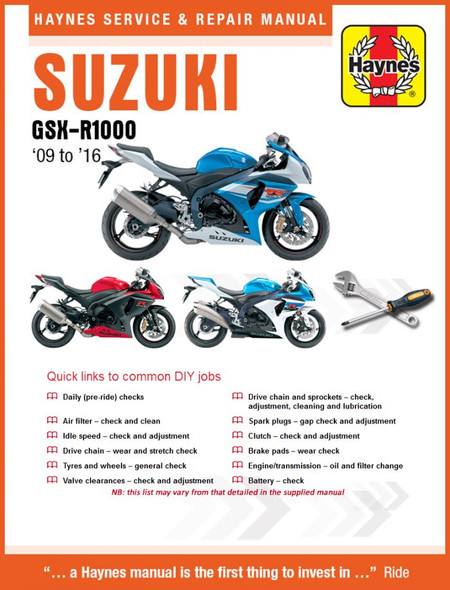 Haynes Manuals Suzuki Gsx-R1000 2009-2016 Haynes Manual M6345