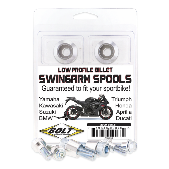 Bolt Motorcycle Hardware, Inc Swingarm Spools Silver 2009-Sss.S