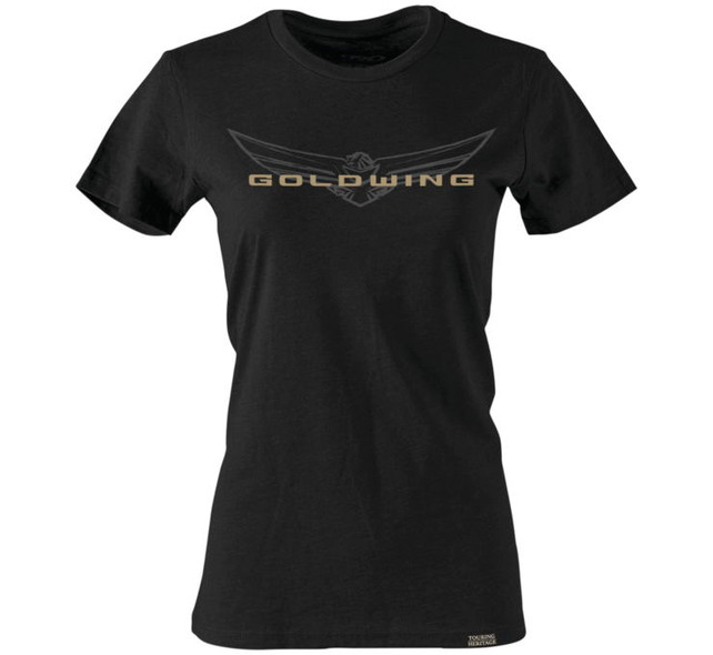 Factory Effex Women's Gold Wing Sketched Tee Black L 25-87844