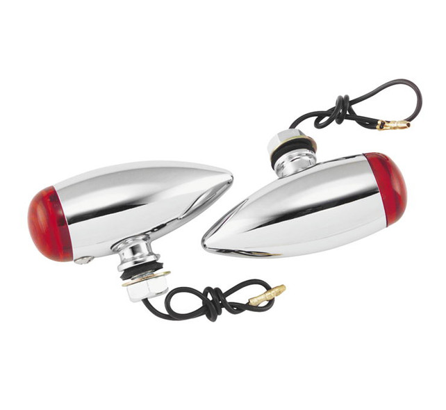 Biker's Choice Smooth Bullet Marker Lights Red 1 in. dia. x 2-7/8 in. L 162413
