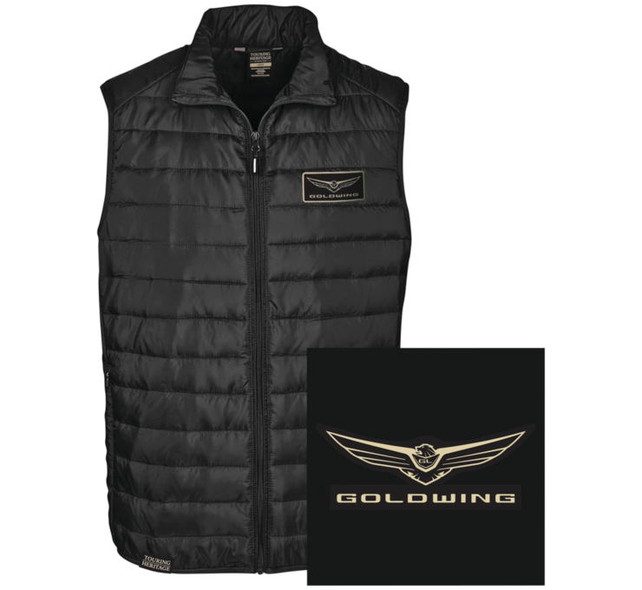 Factory Effex Men's Gold Wing Puffer Vest Black XL 25-85806