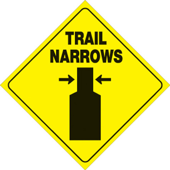 Voss Signs Yellow Plastic Reflective Sign 12" - Trail Narrows 419 TN YR