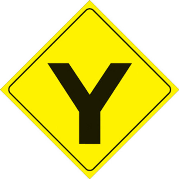 Voss Signs Yellow Plastic Reflective Sign 12" - Y-Intersection 436 Y YR