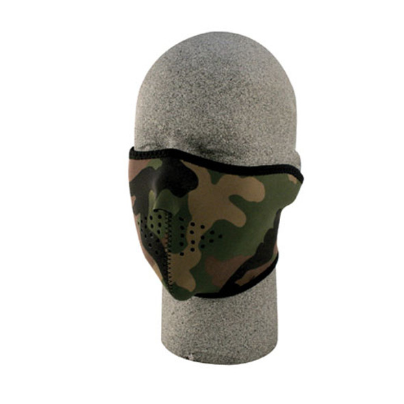 Balboa Neoprene 1/2 Face Mask Woodland Camouflage WNFM118H