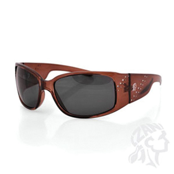 Balboa Boise Sunglass Crystal Brown Frame Smoked Lens EZBE02