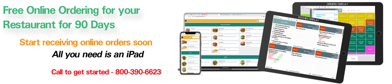 Free online ordering for your restaurant for 90 days