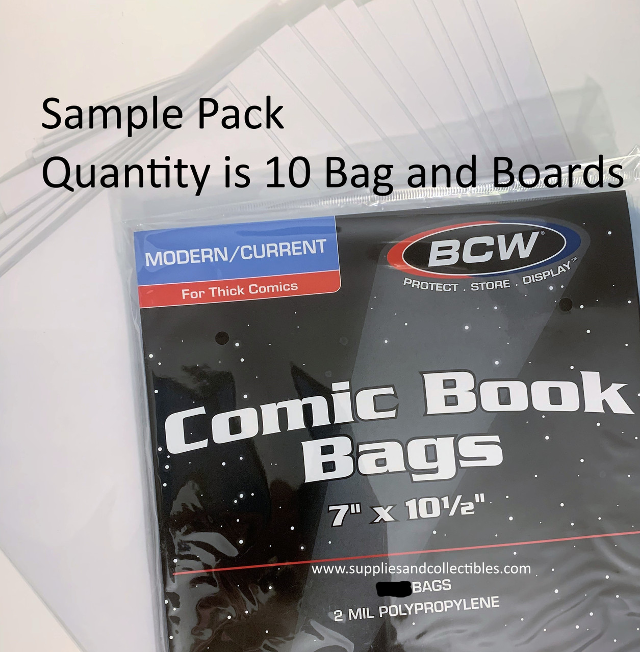 BCW Current / Modern Age Thick Comic Bag & Boards Premade Sample 2 mil