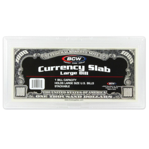 BCW Deluxe Currency Slab - Large Bill