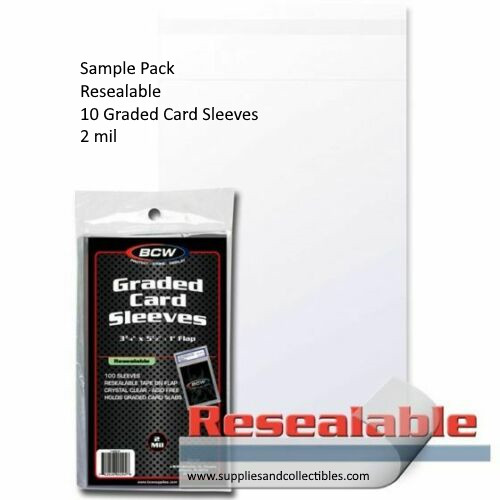 BCW Resealable Graded Card Sleeves Sample Pack for PSA Beckett Slab Holder