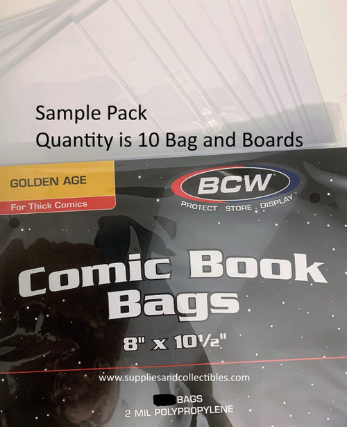 BCW GOLDEN AGE Thick Comic Bags & Boards PREMADE Sample 2 MIL