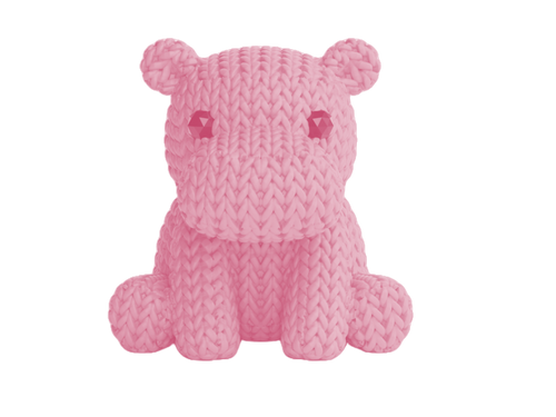 Knitted Effect Cute Baby Hippo Figurine