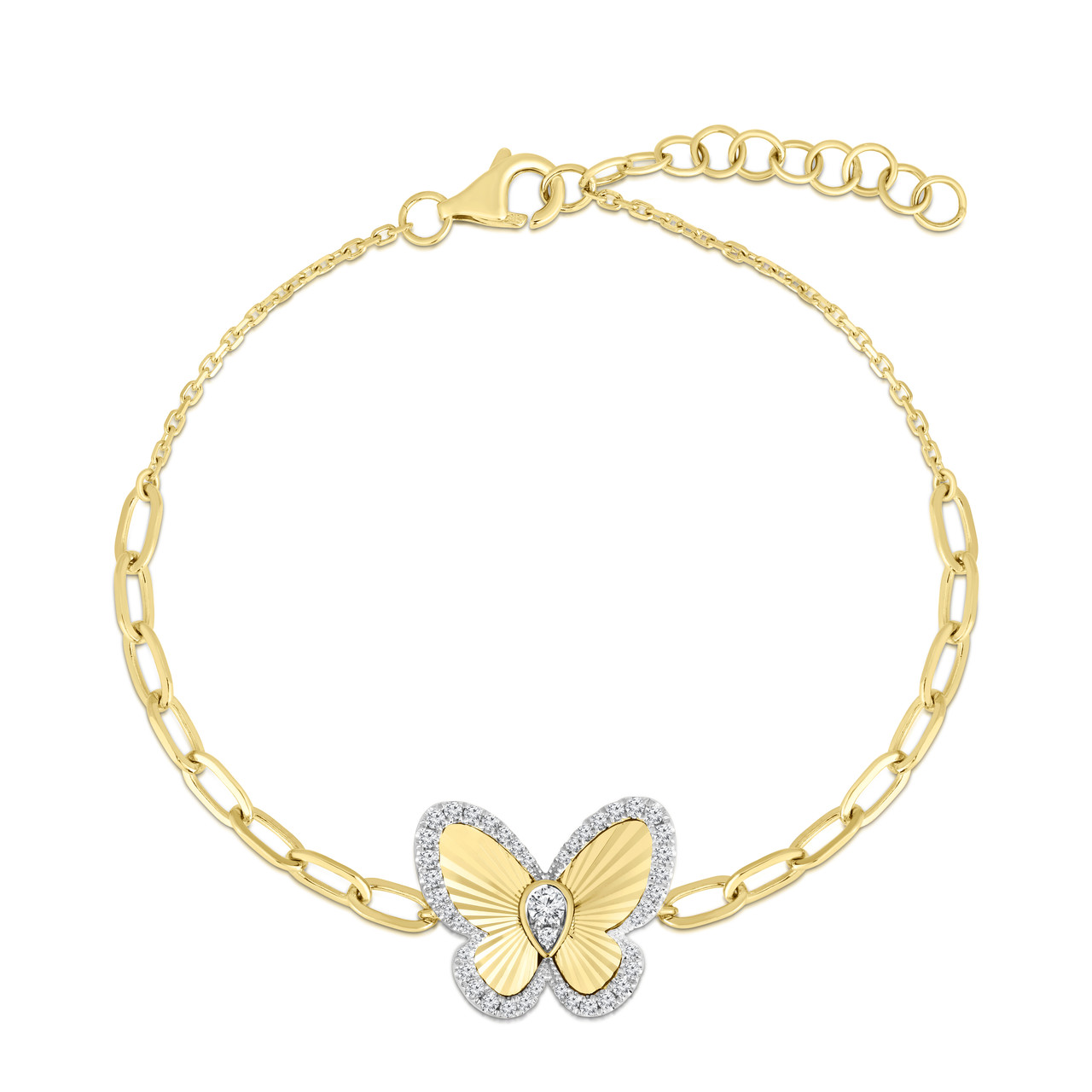 14K Rose Gold Diamond Pave Double Butterfly Bracelet – Maurice's Jewelers