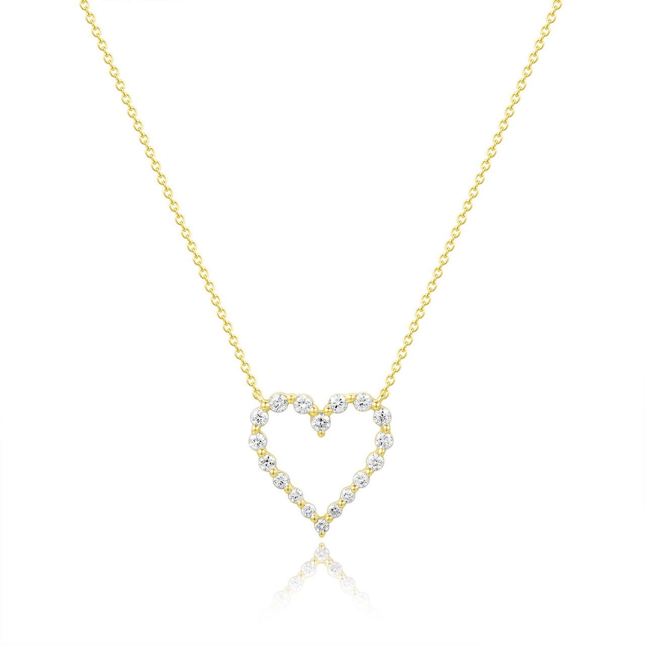 Graduated Diamond Single Prong Heart Necklace- URBAETIS Fine Jewelry