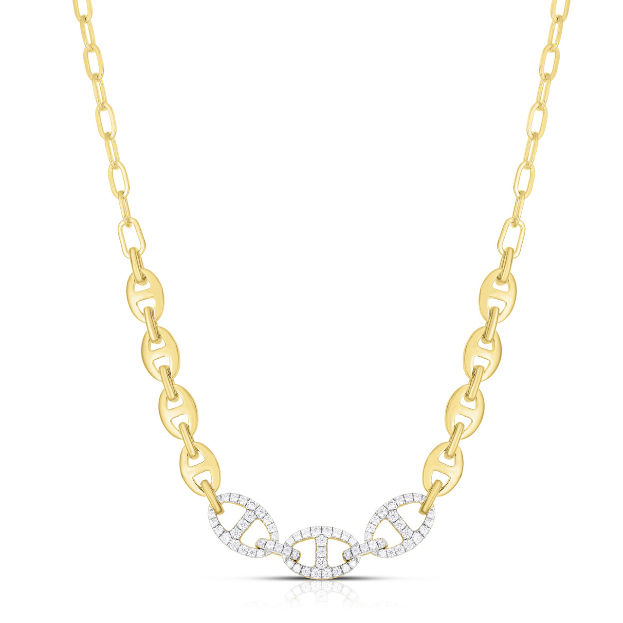 5.3mm Mariner Chain Necklace in 14K Gold Bonded Semi-Solid Sterling Silver  - 22