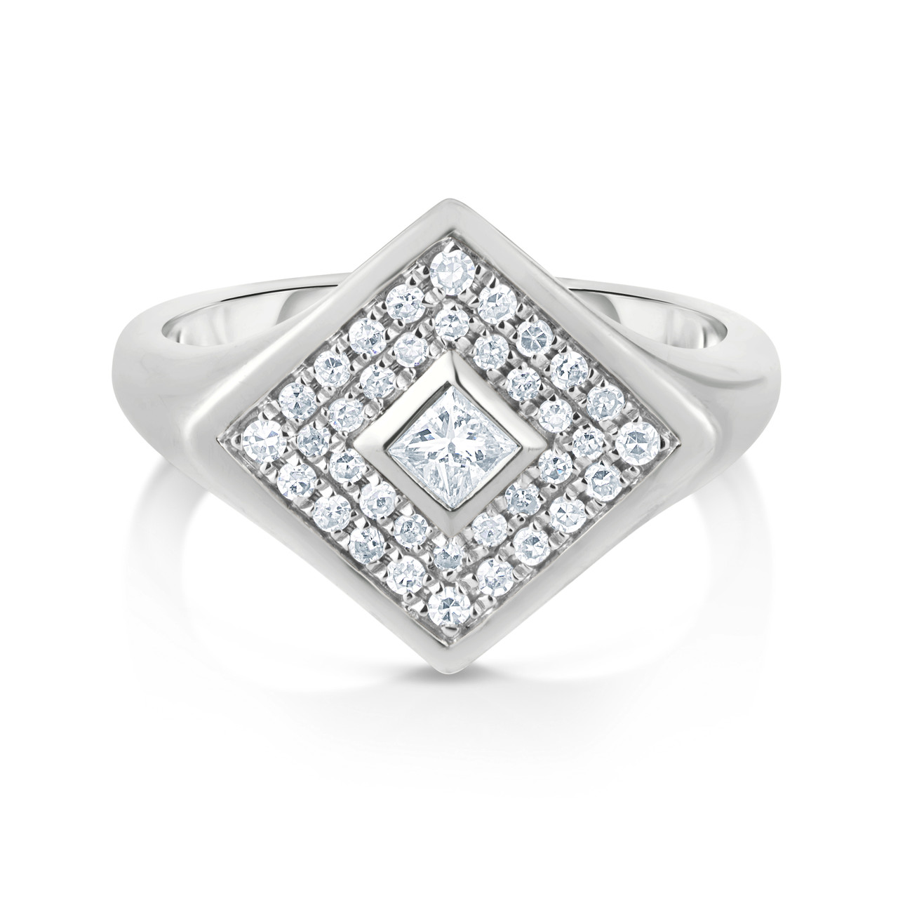 Shield Cut Australian Sapphire & Diamond Dress Ring - Katie Law Jewellery