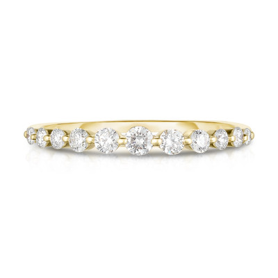 Graduated Diamond Single Prong 1/2 Eternity Ring, 14k yellow gold,  11 diamonds, 0.3 carats - URBAETIS Fine Jewelry Graduated Diamond Single Prong 1/2 Eternity Ring, 14k yellow gold,  11 diamonds, 0.3 carats - URBAETIS Fine Jewelry