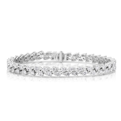 Double Pear Diamond Illusion Tennis Bracelet, 14k white gold - URBAETIS Fine Jewelry Double Pear Diamond Illusion Tennis Bracelet, 14k white gold - URBAETIS Fine Jewelry