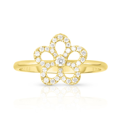 Diamond Wild Flower Ring, 14K Yellow Gold- URBAETIS Fine Jewelry Diamond Wild Flower Ring, 14K Yellow Gold- URBAETIS Fine Jewelry