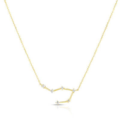 Libra Diamond Constellation Zodiac Necklace, 14K Yellow Gold- URBAETIS Fine Jewelry Libra Diamond Constellation Zodiac Necklace, 14K Yellow Gold- URBAETIS Fine Jewelry