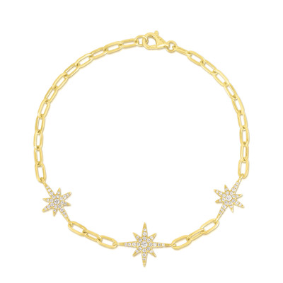 Diamond Starburst Bracelet, 14K Yellow Gold- URBAETS Fine Jewelry Diamond Starburst Bracelet, 14K Yellow Gold- URBAETS Fine Jewelry