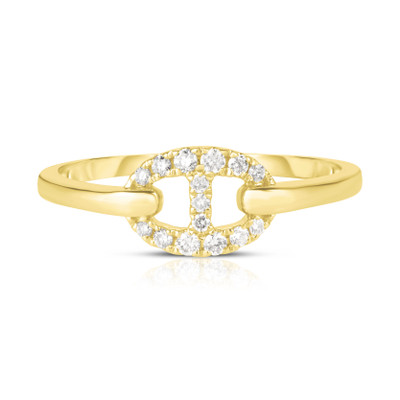 Diamond Mariner Link Ring, 14K Yellow Gold- URBAETIS Fine Jewelry Diamond Mariner Link Ring, 14K Yellow Gold- URBAETIS Fine Jewelry