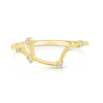 Aries Diamond Constellation Zodiac Ring, 14K Yellow Gold- URBAETIS Fine Jewelry Aries Diamond Constellation Zodiac Ring, 14K Yellow Gold- URBAETIS Fine Jewelry