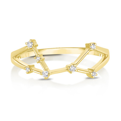 Virgo Diamond Constellation Zodiac Ring, 14K Yellow Gold- URBAETIS Fine Jewelry Virgo Diamond Constellation Zodiac Ring, 14K Yellow Gold- URBAETIS Fine Jewelry