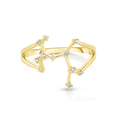 Sagittarius Diamond Constellation Zodiac Ring, 14K Yellow Gold- URBAETIS Fine Jewelry Sagittarius Diamond Constellation Zodiac Ring, 14K Yellow Gold- URBAETIS Fine Jewelry