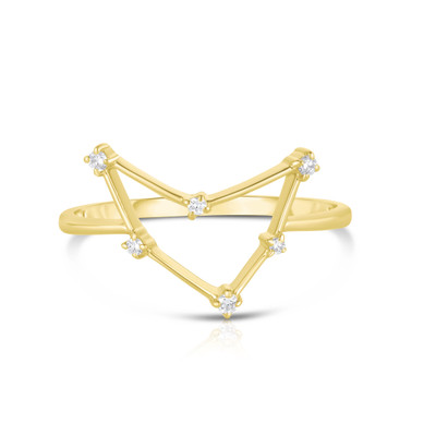 Capricorn  Diamond Constellation Zodiac Ring,14K Yellow Gold-URBAETIS Fine Jewelry Capricorn  Diamond Constellation Zodiac Ring,14K Yellow Gold-URBAETIS Fine Jewelry