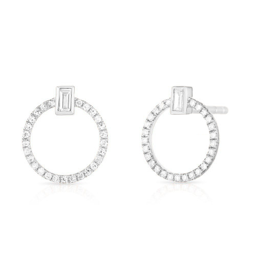 White gold clearance circle stud earrings