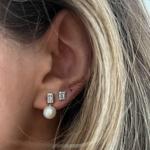 Chanel Pearl Diamond White Gold Earrings – Opulent Jewelers