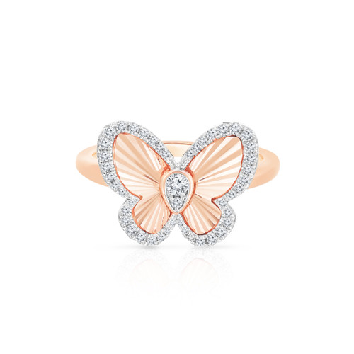 Butterfly Diamond Engagement Ring