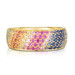 Rainbow Gemstone Cigar Band, 14k yellow gold - Urbaetis Fine Jewelry Rainbow Gemstone Cigar Band, 14k yellow gold - Urbaetis Fine Jewelry
