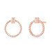 Baguette Diamond and Circle Stud, 14k rose gold - Urbaetis Fine Jewelry Baguette Diamond and Circle Stud, 14k rose gold - Urbaetis Fine Jewelry