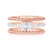 Emerald Illusion Diamond, Twisted Gold and Beaded Triple Ring, 14K Rose Gold- URBAETIS Fine Jewelry Emerald Illusion Diamond, Twisted Gold and Beaded Triple Ring, 14K Rose Gold- URBAETIS Fine Jewelry
