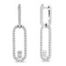 Long Link Diamond Drop Earrings with Baguettes, 14K White Gold- URBAETIS Fine Jewelry Long Link Diamond Drop Earrings with Baguettes, 14K White Gold- URBAETIS Fine Jewelry