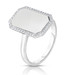 Diamond Border ID Ring, 14K White Gold- URBAETIS Fine Jewelry Diamond Border ID Ring, 14K White Gold- URBAETIS Fine Jewelry