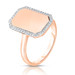 Diamond Border ID Ring, 14K Rose Gold- URBAETIS Fine Jewelry Diamond Border ID Ring, 14K Rose Gold- URBAETIS Fine Jewelry
