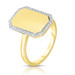 Diamond Border ID Ring, 14K Yellow Gold-URBAETIS Fine Jewelry Diamond Border ID Ring, 14K Yellow Gold-URBAETIS Fine Jewelry