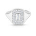 Baguette Diamond Signet Shield Ring, 14K White gold- URBAETIS Fine jewelry Baguette Diamond Signet Shield Ring, 14K White gold- URBAETIS Fine jewelry