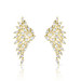 Diamond Feather Earrings, 14K Yellow Gold- URBAETIS Fine Jewelry Diamond Feather Earrings, 14K Yellow Gold- URBAETIS Fine Jewelry