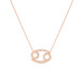 Diamond Cancer Zodiac Sign Necklace, 14k rose gold - URBAETIS Fine Jewelry Diamond Cancer Zodiac Sign Necklace, 14k rose gold - URBAETIS Fine Jewelry