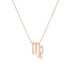 Diamond Virgo Zodiac Sign Necklace, 14k rose gold - URBAETIS Fine Jewelry Diamond Virgo Zodiac Sign Necklace, 14k rose gold - URBAETIS Fine Jewelry