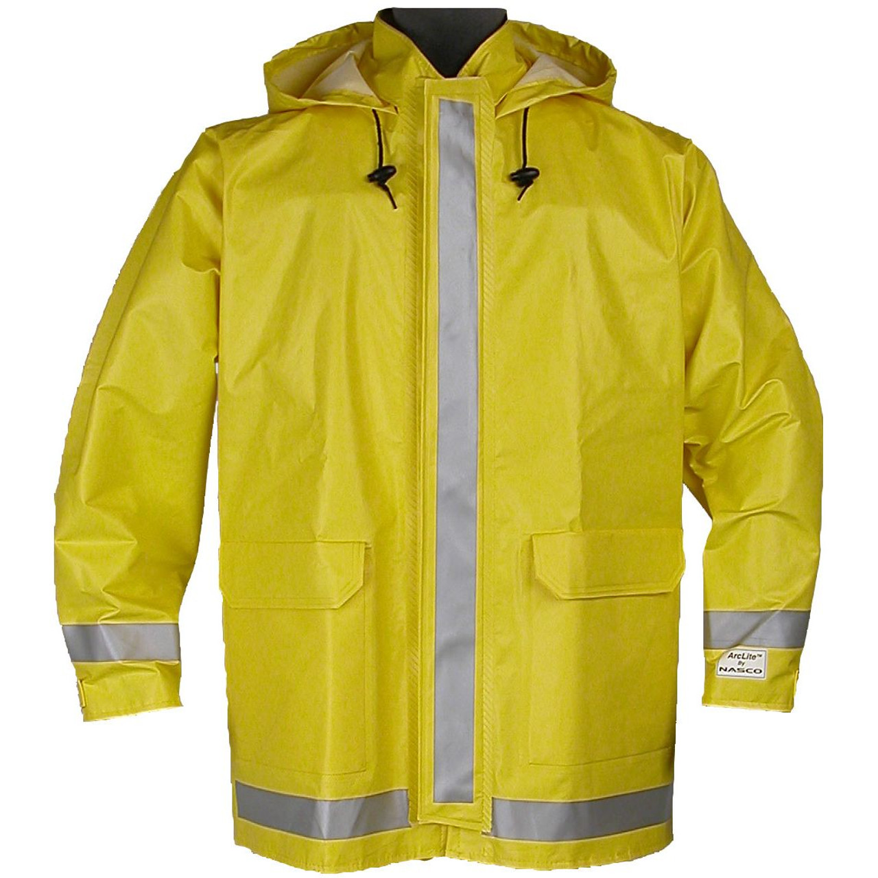 FR Rain Jacket with Hood, CAT 2 Arc Flash Resistant - ArcLite by NASCO