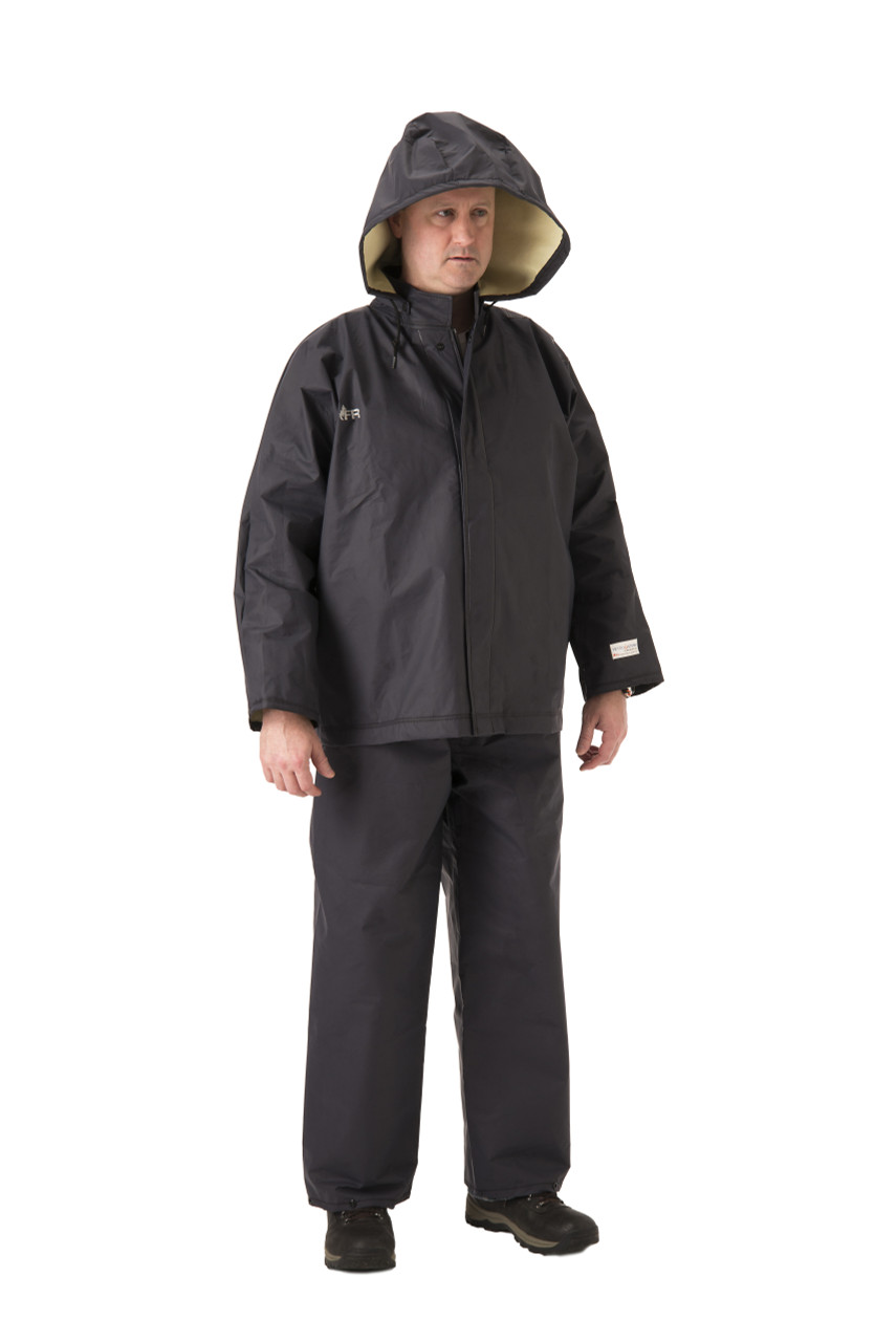 PetroStorm FR Rain Jacket | Collar with Hood Snaps | Fall Protection Access