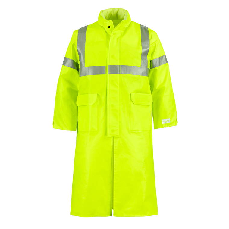 ☆関税込☆Rockfish Weatherwear★3-LAYER HALF WEATHER COAT★ FR Rain Coat with Hood, Hi Vis Class 3 Rain Gear - ArcLite