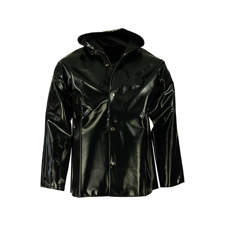 WorkHard Jacket | Black | Attached Hood | Patch Pockets | Elastic Cuffs
