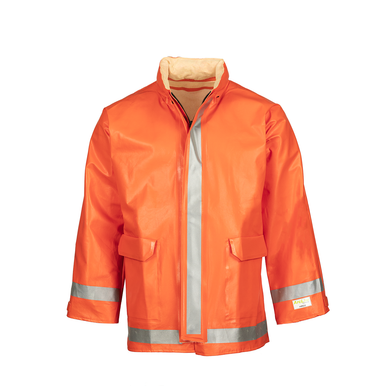 FR Rain Jacket with Attached Hood Burnt Orange, CAT 1 Arc Flash