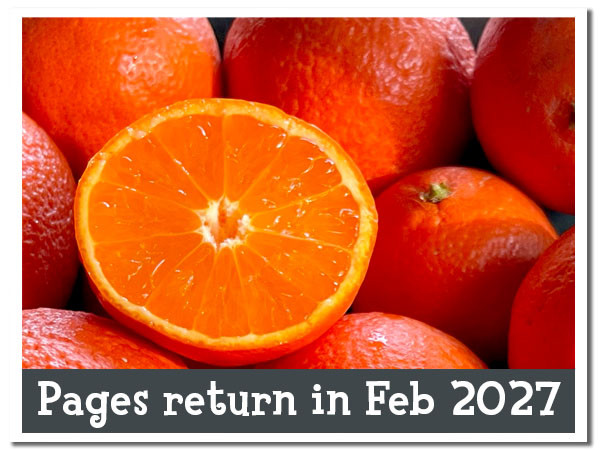 Pages have silky bright orange flesh and very few seeds.