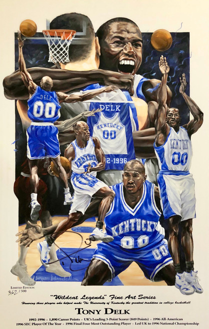 Tony Delk "Wildcat Legend" print signed by Tony Delk